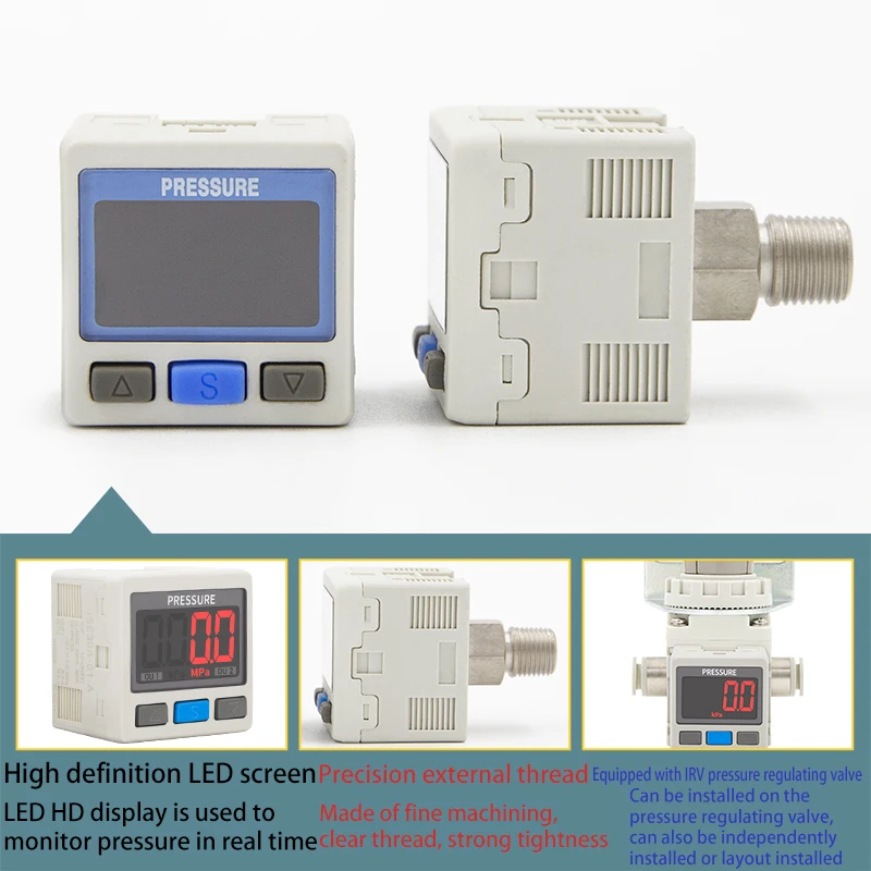 Digitale Manometer ISE30A Intelligente Digitale Display Controller ZSE30A Vacuüm Drukschakelaar Verstelbare ISE40A DPSP1-10020