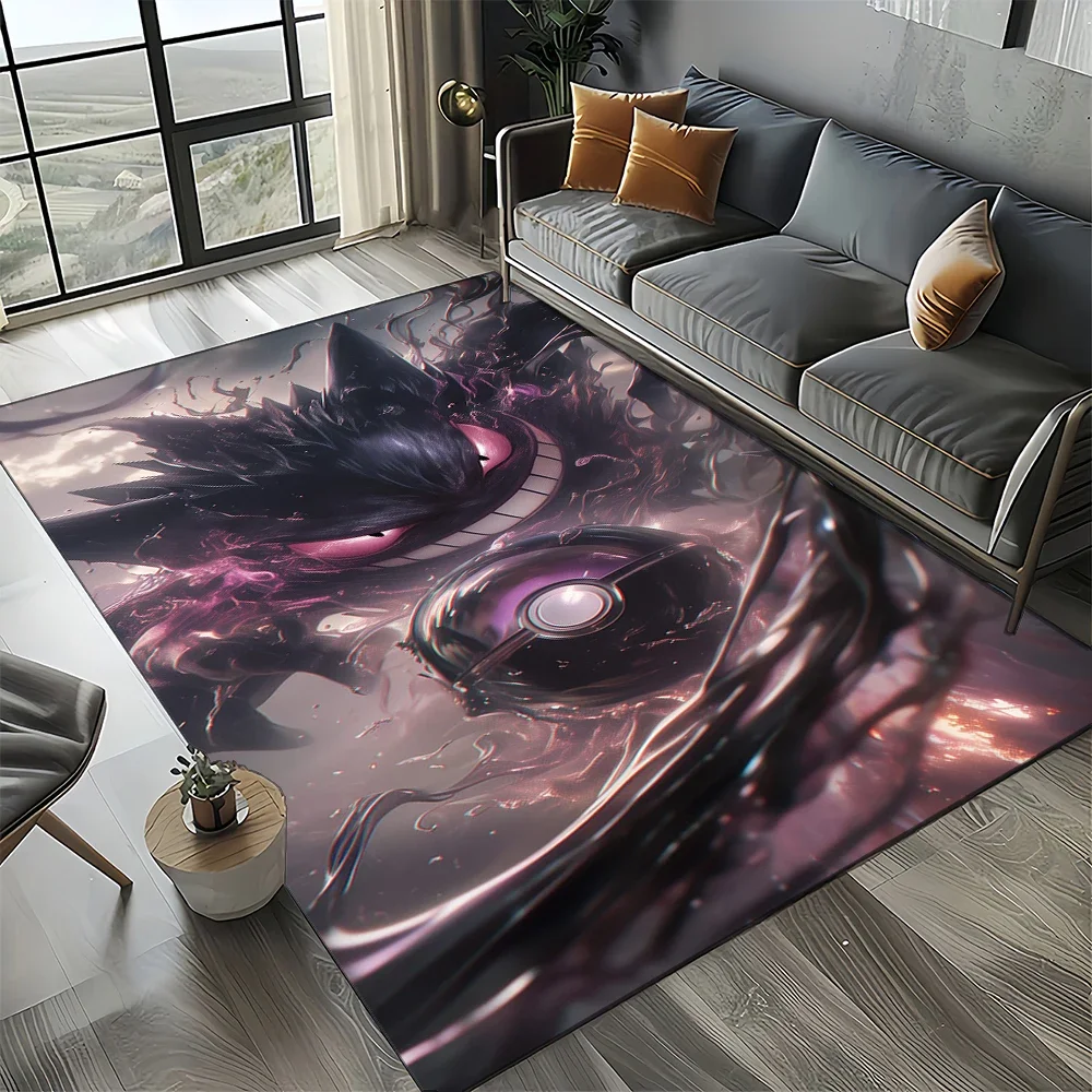 2025 جديد Gengar بوكيمون بكسل الكرتون Ectoplasma لعبة السجاد البساط لغرفة النوم غرفة المعيشة ديكور أريكة المنزل ، ديكور الكلمة حصيرة ثلاثية الأبعاد