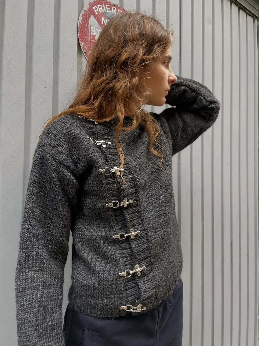 2026 European and American new autumn and winter button cardigan sweater, warm, casual and slimming women's knitted sweater emo 20 Sbad05a065aed41e5b6483a3ec3cb7584V