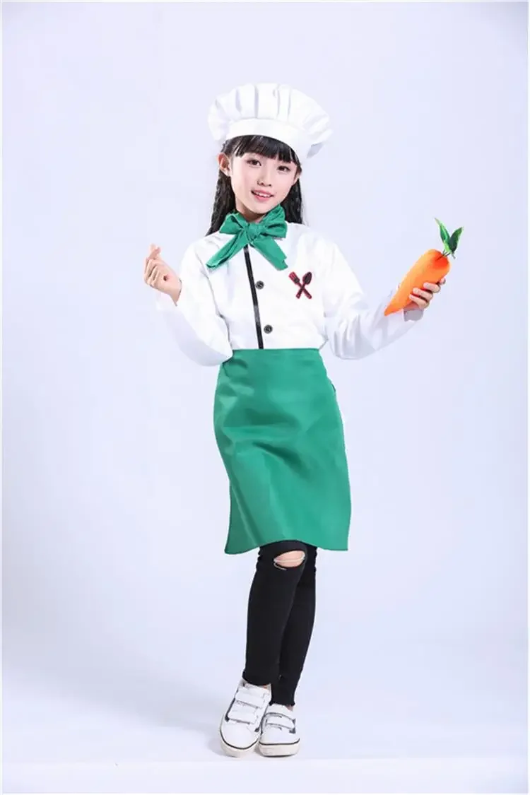 

Toddler Little Chef Performance Costume Role Play Parent-Child Costume Children's Junior Chef Career Suit Cosplay Anime