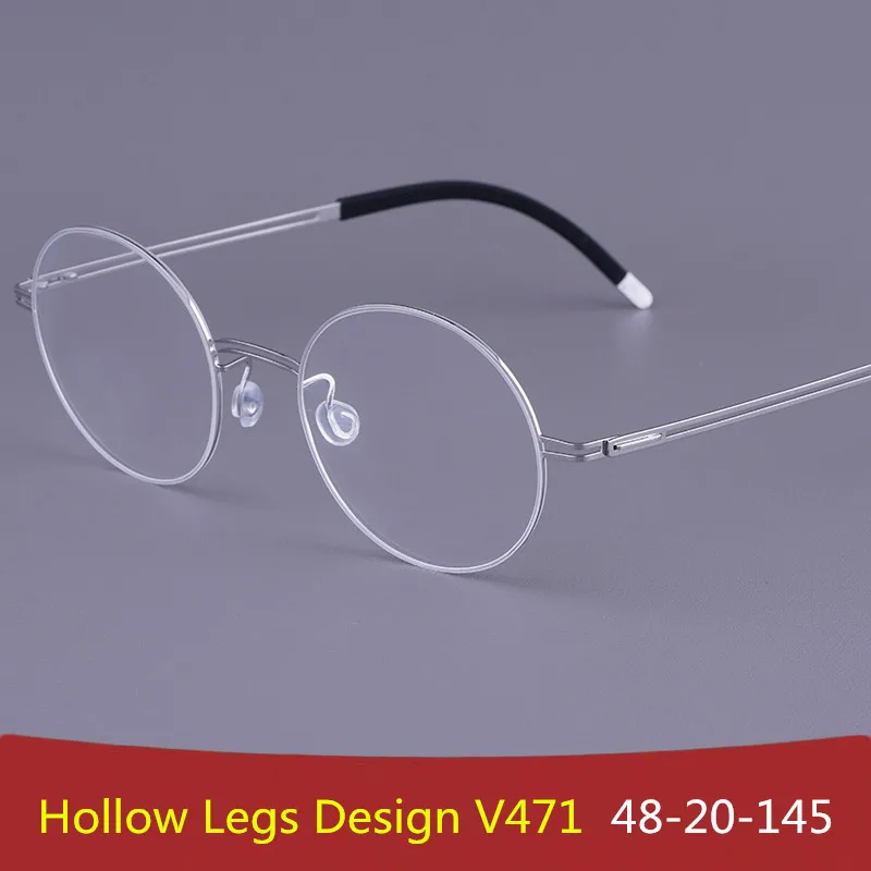 

Quality Round Glasses Frame Men Pure Titanium Rim Spectacles Brand Design Screwless Eyeglasses Women Thin Rim Circle Eyewear New
