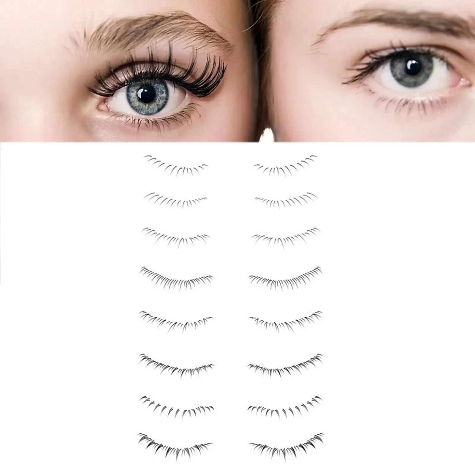 False Eyelashes Professional Halloween Lashes Gorgeous 3D Volume Makeup Eyelashes Fake Lashes for Party Halloween