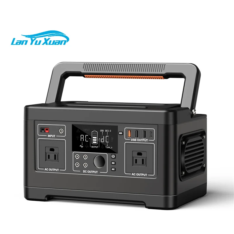 500w Portable Power Station 520wh Lithium Battery Pack With Ac Usb Dc Output Solar Panel Charging For Outdoor Activities