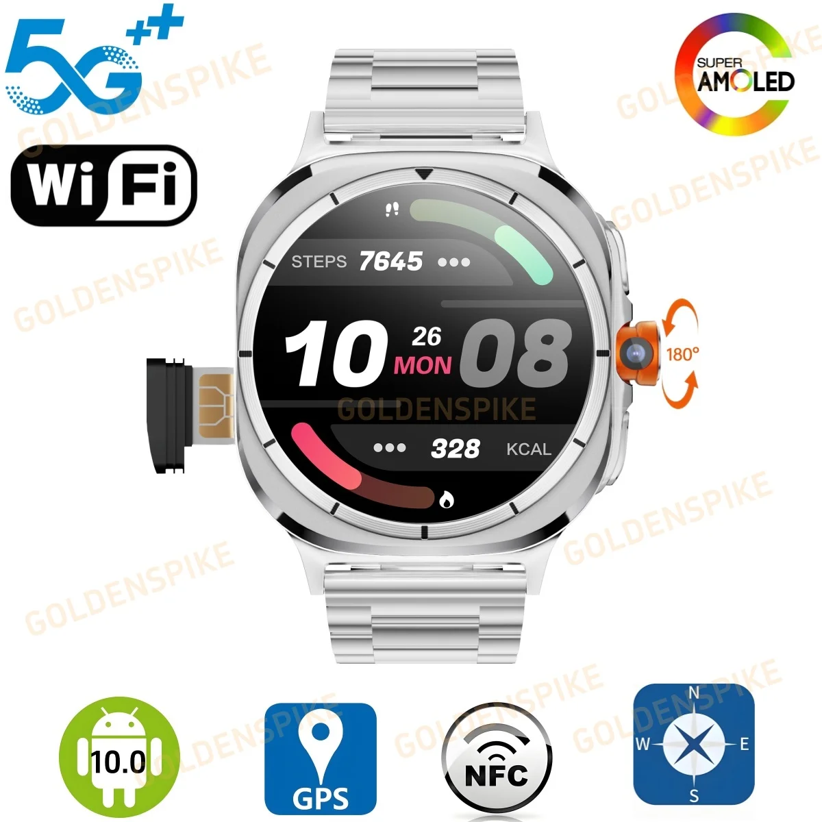 

Smart Watch For Samsung Watch Ultra With NFC Rotary Camera SIM Card Slot 4G/5G LTE GPS WIFI Network Video Call health monitoring