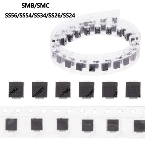 50PCS/3000PCS SMB SMC SS24/SS26/SS34/SS54/SS34/SS24/SS34 Schottky Diode Kit SS56/ SS34/SS54/SS56