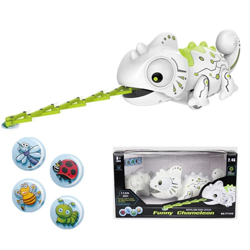 Robot inteligente RC Cabrite, Control remoto de animales, camaleón, caminar, comer, lagarto electrónico, mascotas, juguetes eléctricos, regalo de cumpleaños para niños