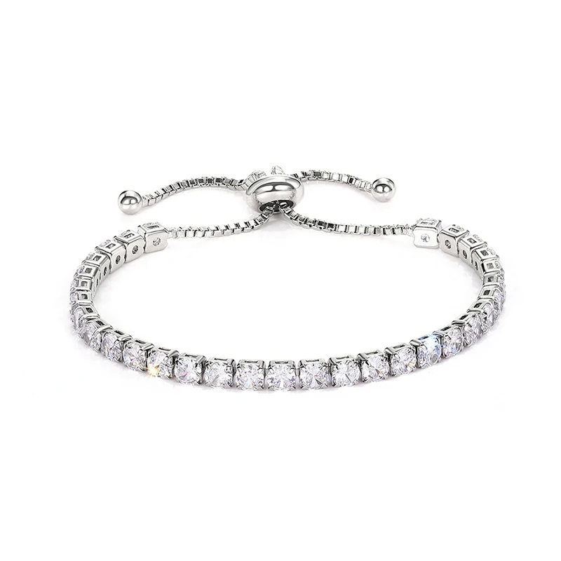 Huitan funkelnde Zirkonia Armbänder für Frauen verstellbare Mode Tennis Armbänder runden/quadratischen Stein Luxus trend igen Schmuck