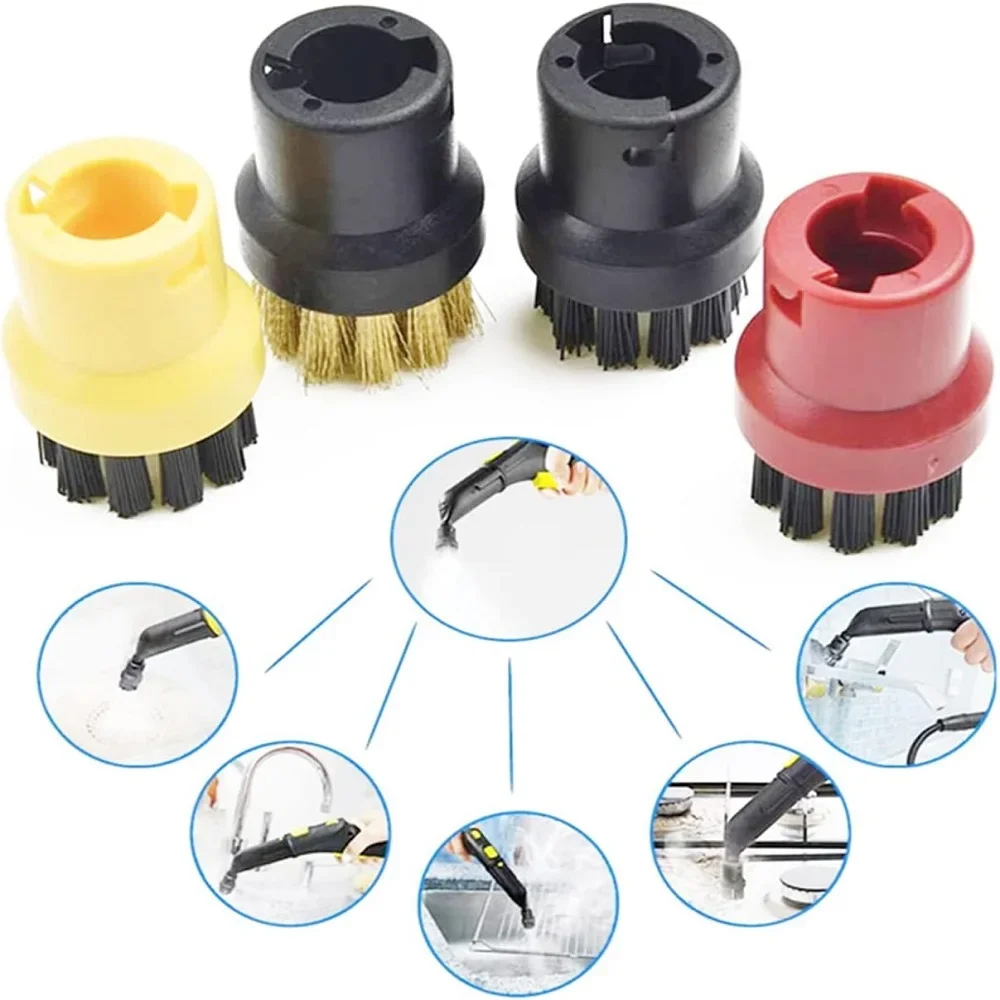 Escovas de limpeza para Karcher, Escova de nylon e latão, Cabeça do bocal aspersor de substituição, SC1, SC2, SC3, SC4, SC5, SC7, CTK10, 4Pcs