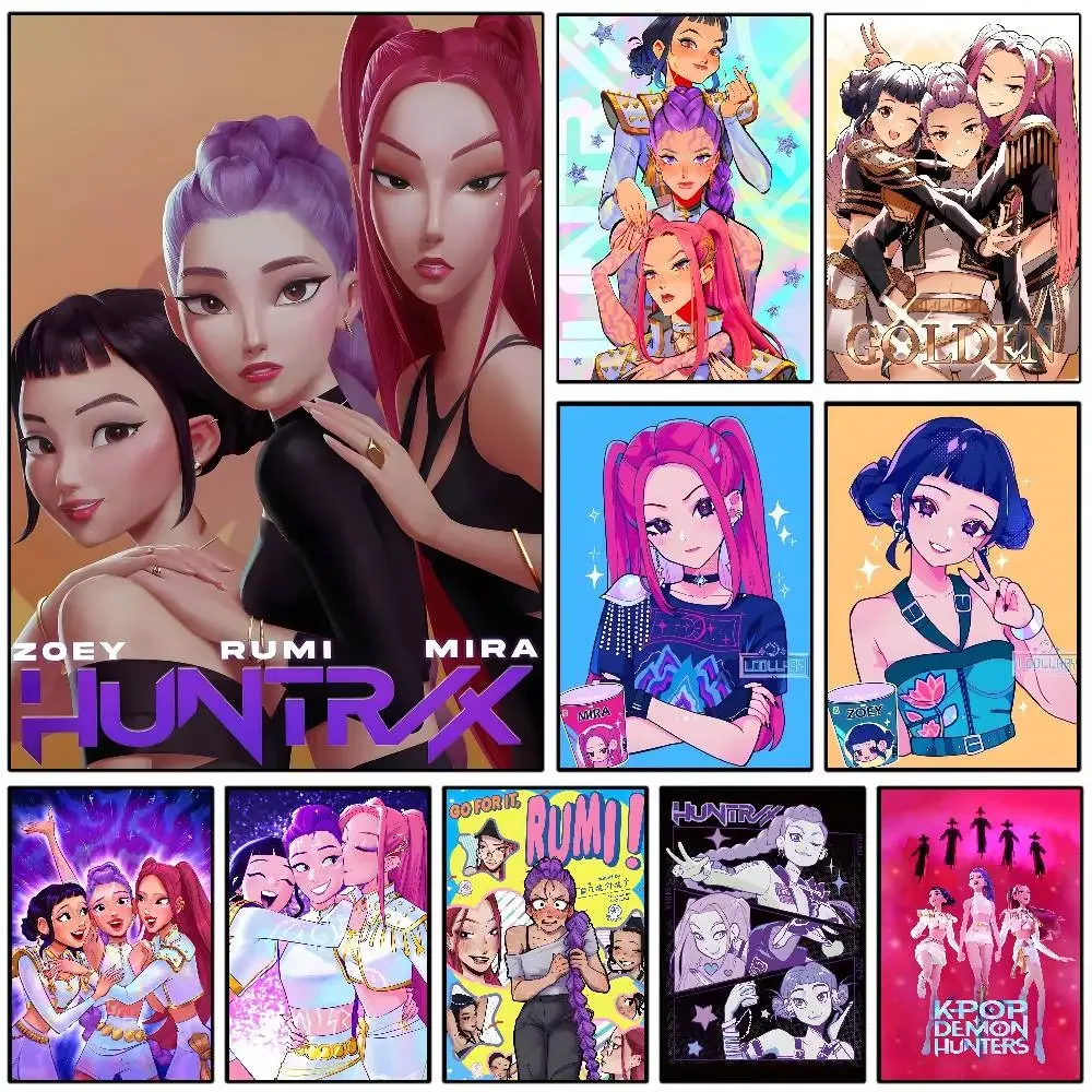 Poster Adhesivo Guerreras Kpop Demon Hunter Logo: La Mejor Decoración para Fans de Kpop y Estilo Aesthetic