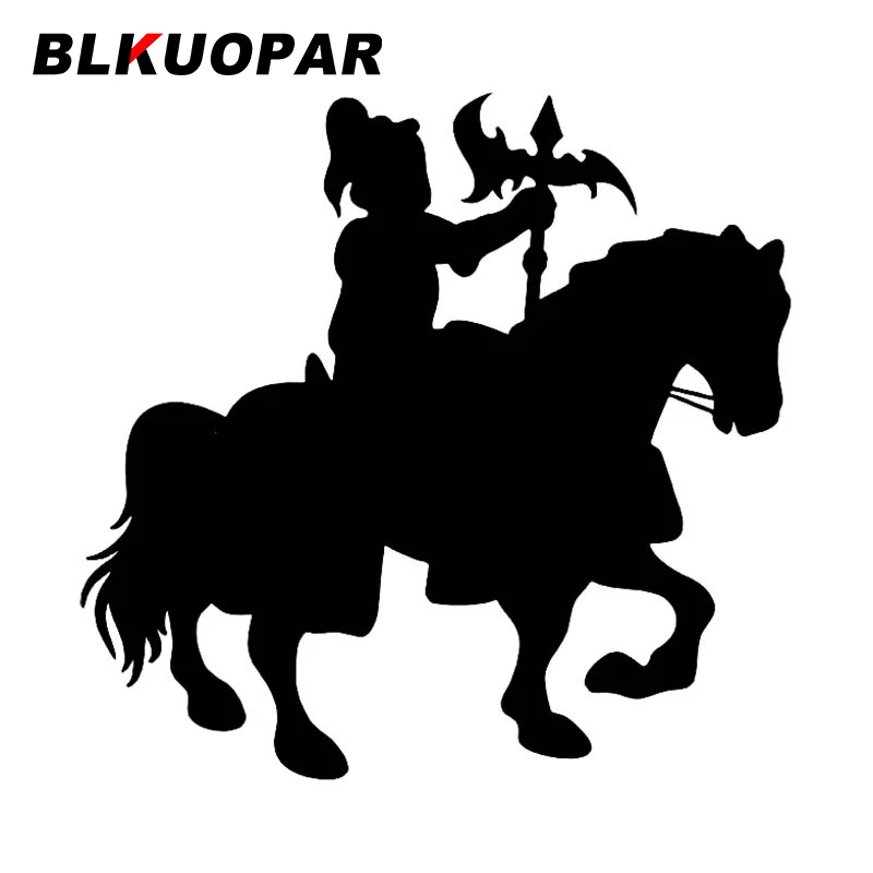 BLKUOPAR-pegatinas de vinilo para coche, calcomanías de Anime con personalidad, protector solar impermeable, decoración de silueta de caballo y Caballero, accesorios para coche