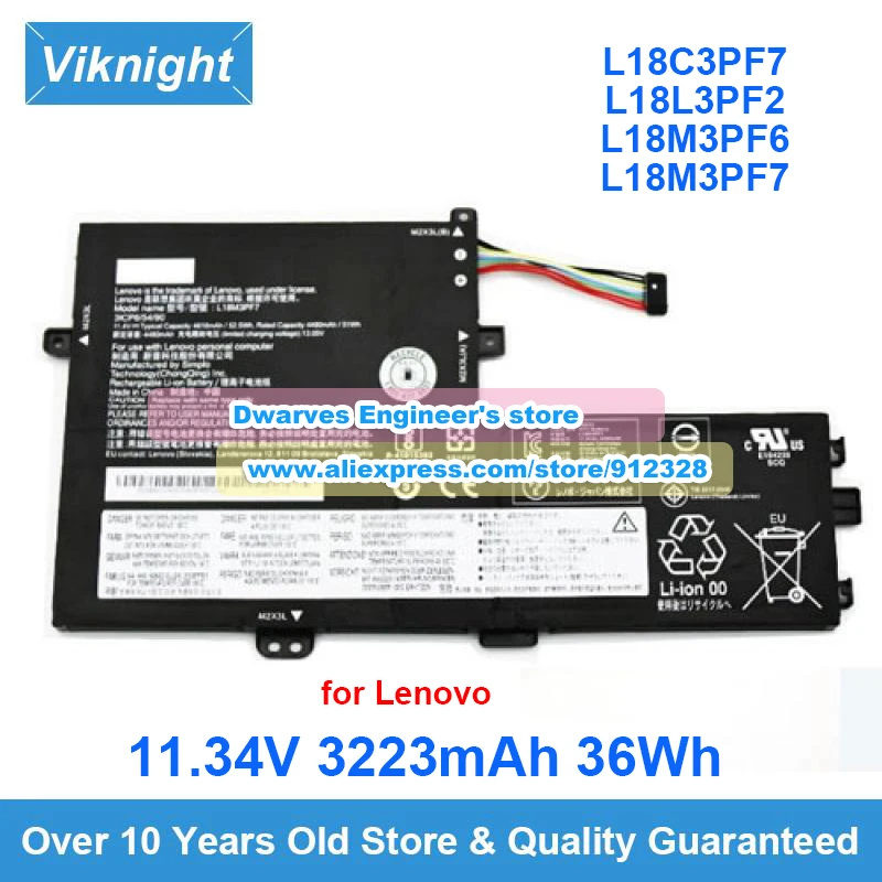 Genuine L18L3PF2 Battery L18M3PF7 11.34V 3223mAh 36Wh for Lenovo IDEAPAD S340 Xiaoxin S340 S340-15IWL Touch Laptop Battery