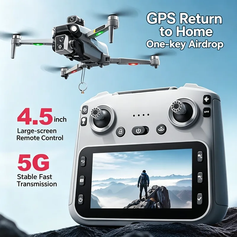 K19 MAX GPS Drone Fishing Air Drop Automatic Turnaround Screen Obstacle Avoidance Drone Professional Camera FPV Dron