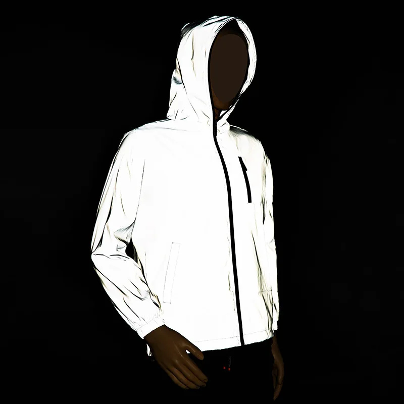 

Autumn Couple Trendy Brand Luminous Jacket Trendy Jacket Men's Charge Windbreaker Japanese Loose Large Size Reflective Clothing