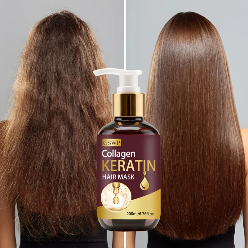 

GSWP Collagen Keratin Hair Mask Smooths, shiny hair Deeply hydrates and moisturizes Reduces dryness, split ends.200/400ml