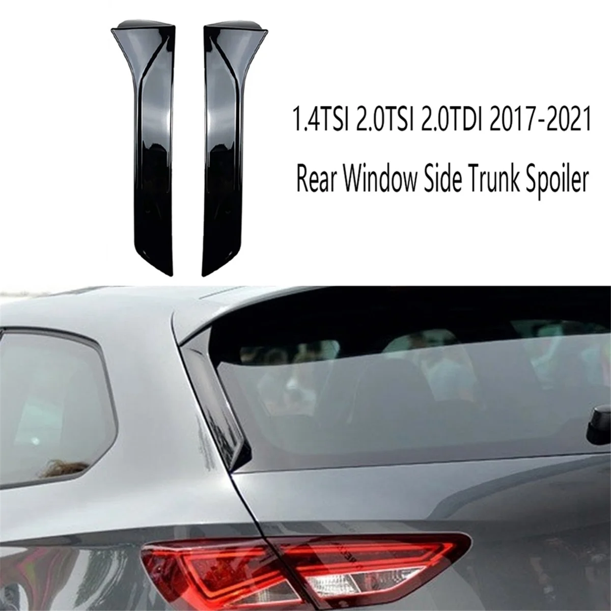 Rear Window Side Trunk Spoiler Canards Splitter for SKODA KODIAQ SUV 1.4TSI 2.0TSI 2.0TDI Seat Leon 5F FR Mk3 MK3.5,A