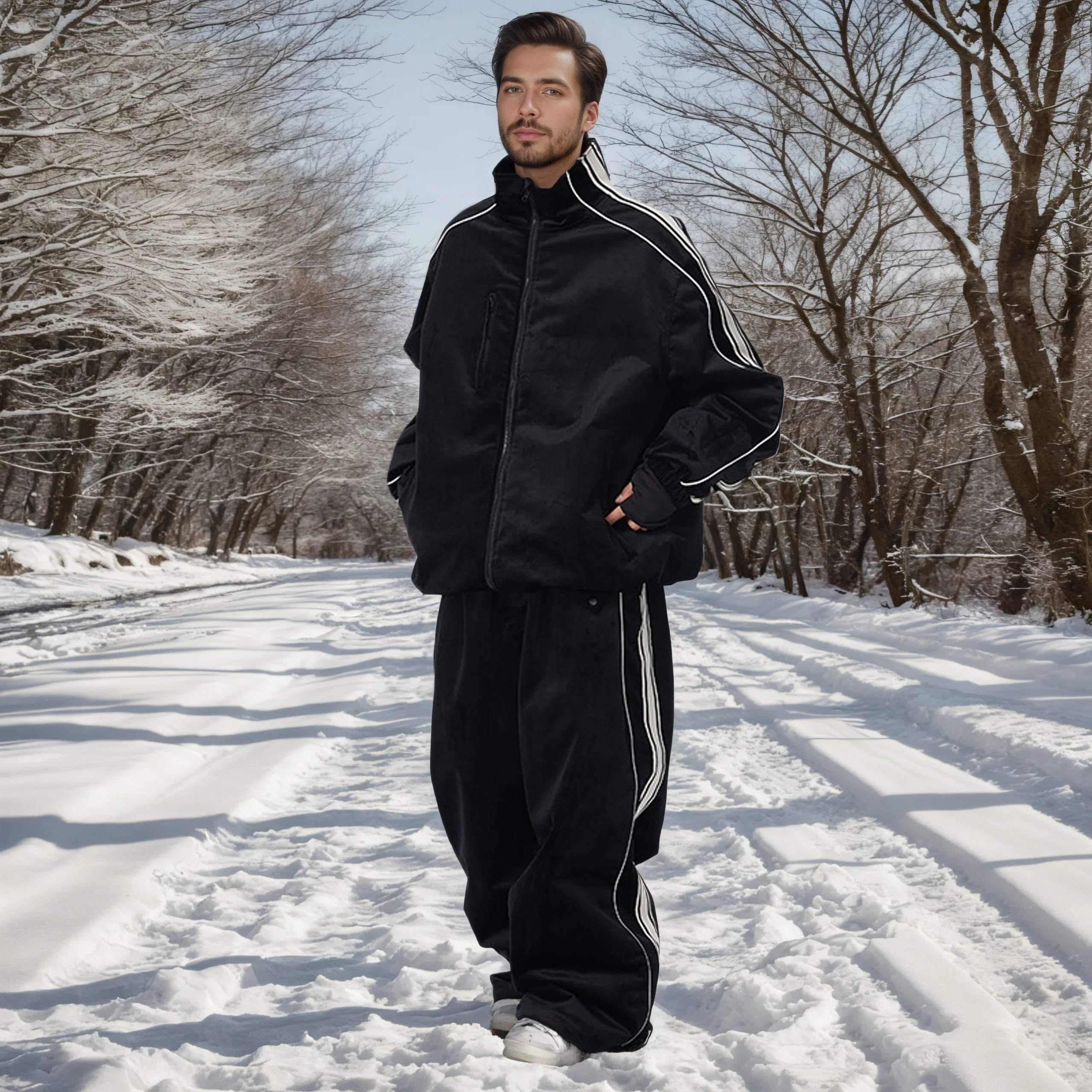 

New Winter Outdoor Couple Ski Suit Men's Windproof Ski Board Snow Warm Suit Women's Skiing Sports Loose Jacket Long Pants Set