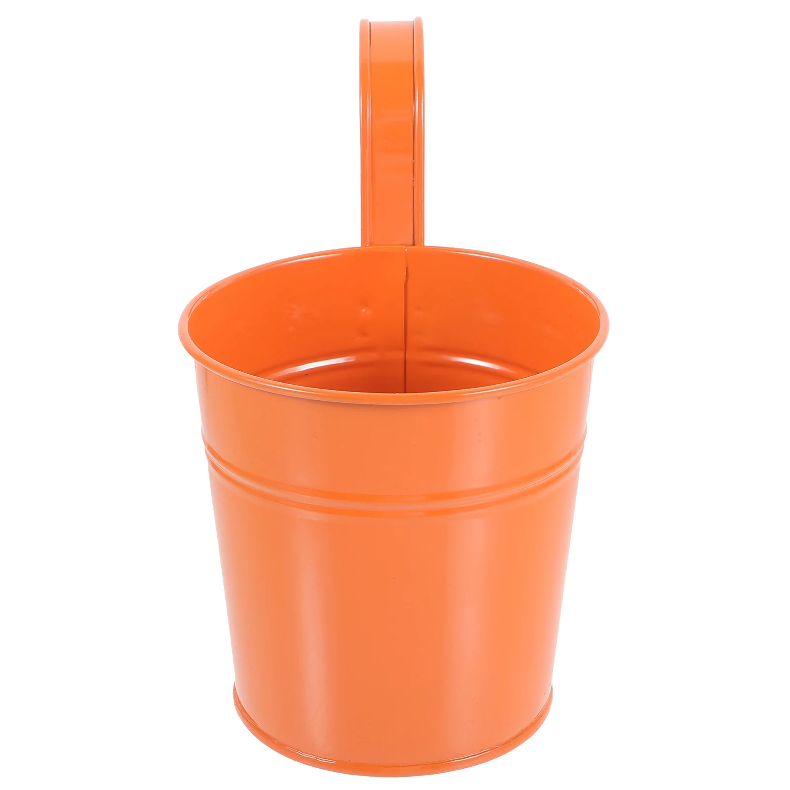 1Pcs Hanging Iron Bucket Garden Flower Holder Rustproof Metal Planter for Fence Wall Decor Suitable for Silk Plants and Potted
