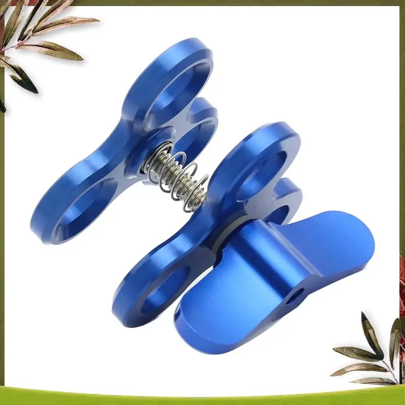 

Reliable-2X Ball Clamp 3 Holes Diving Lights Arm Ball Butterfly Clip Mount Bracket For Action Camera Flashlight Tripod,Blue