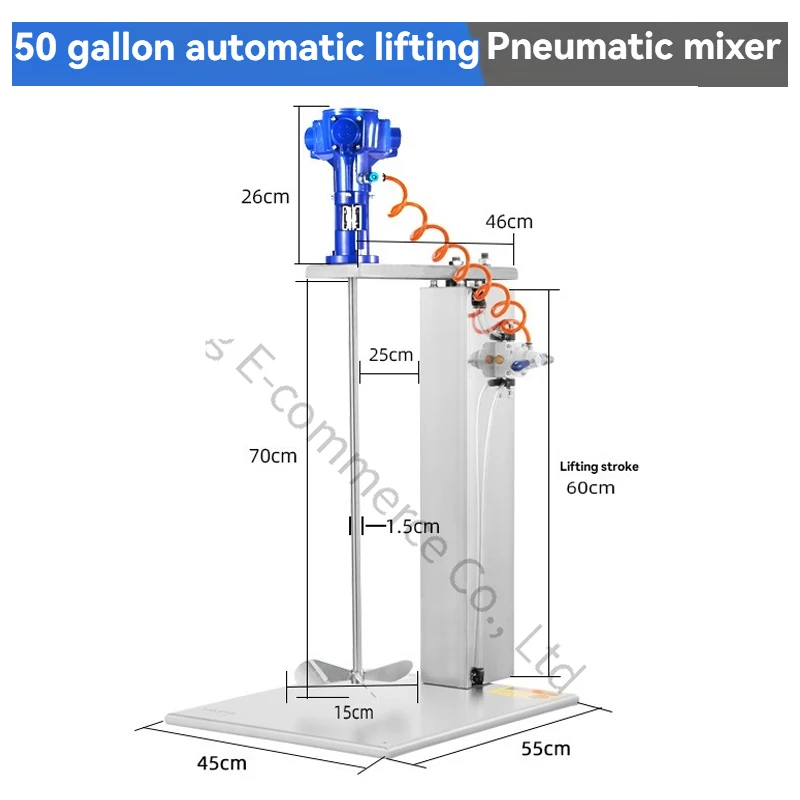 

SP-50G-A Пневматический блендер Промышленный подъемный блендер для краски Маленькое ведро Дисперсированное жидкое чернильное клейкое покрытие