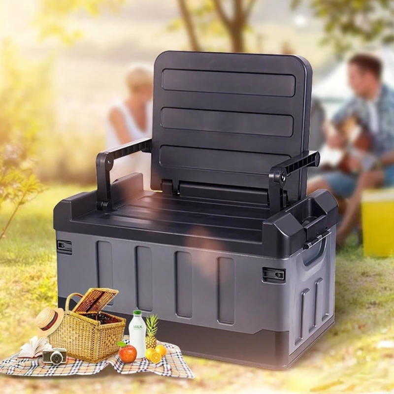 Car Storage Box Trunk Extra Large Storage Box Portable Foldable Seat Fishing Box Outdoor Camping Finishing Box