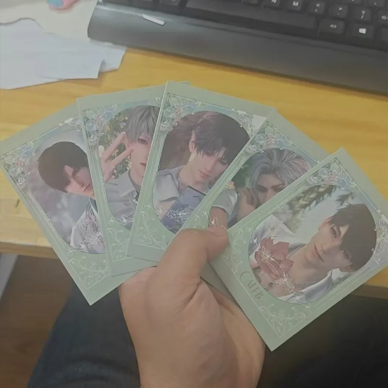 5Pcs/Set Spring flowers Love and Deepspace Laser Card Xavier Zayne Rafayel ralayo Sylus Caleb Cosplay Rounded Corners LOMO Card