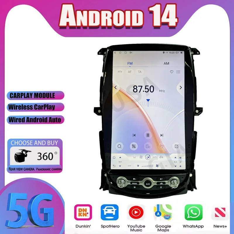 

Android 14 Car Radio For Nissan 370Z Z34 2008-2019 Automotive Multimedia GPS Navi Carplay Auto WIFI Bluetooth Stereo 4G GPS 1Din