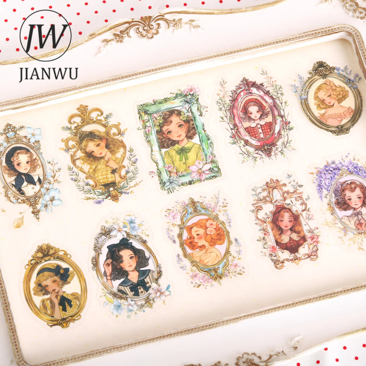 JIANWU Vintage Flower Skirt Wardrobe Landscape Material Collage Scrapbooking PET Sticker Creative DIY Journal Stationery