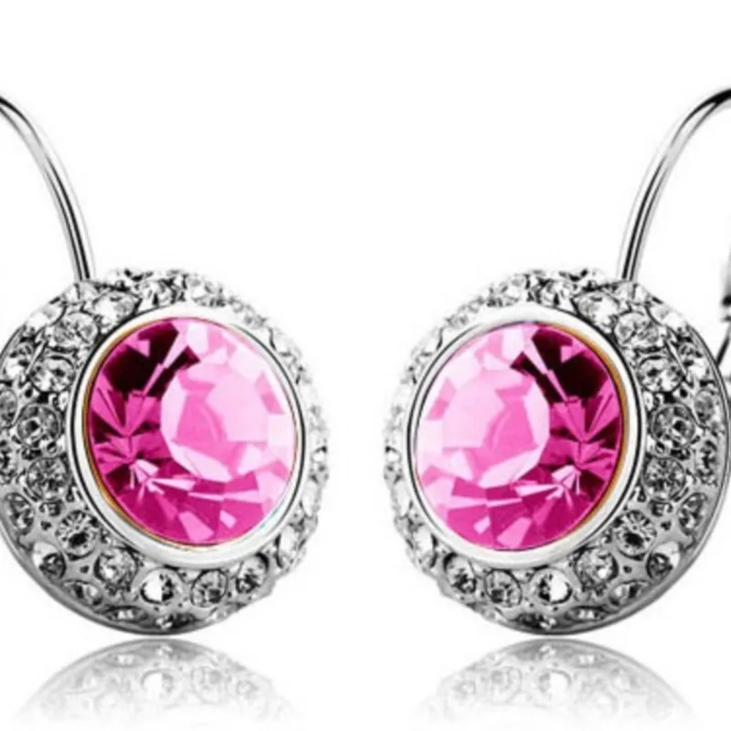Round moon quality Crystal Circle Hoop clip earring fashion Jewelry kate queen dropshipping birthday summer wed party lover gift