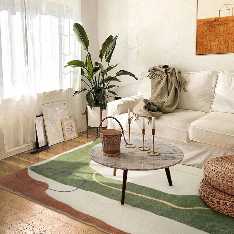 

Modern Simple Hotel Homestay Decoration Carpet Light Luxury Living Room Sofa Coffee Table Rug Fluffy Soft Bedroom Bedside Rugs