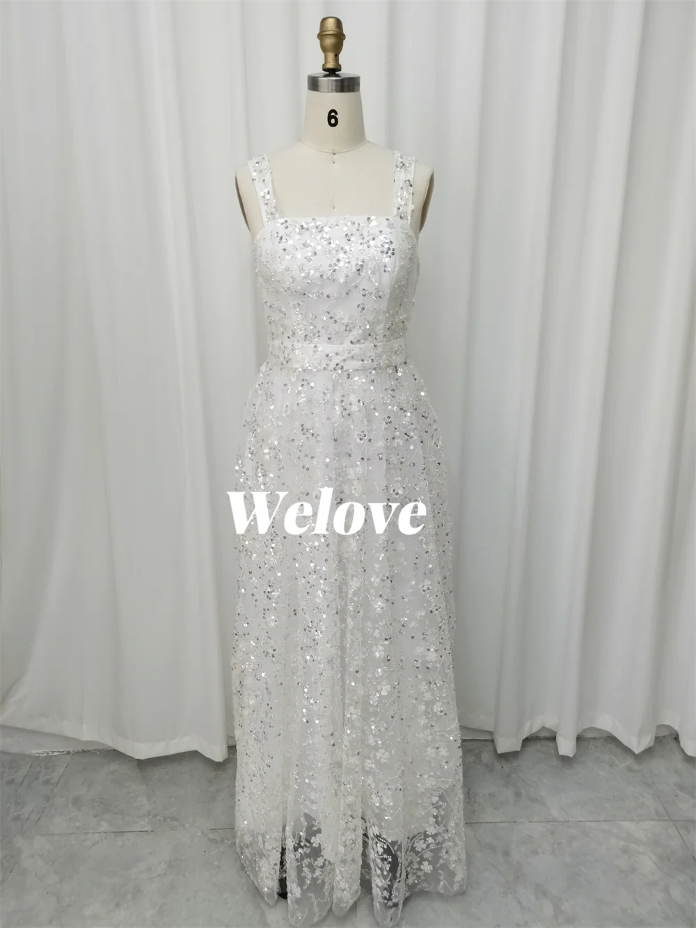 Welove Square Collar Ivory Sweet Beauty Bride Wedding Party Dress Strapless Korea 드레스 Photography Wedding Dresses for Women