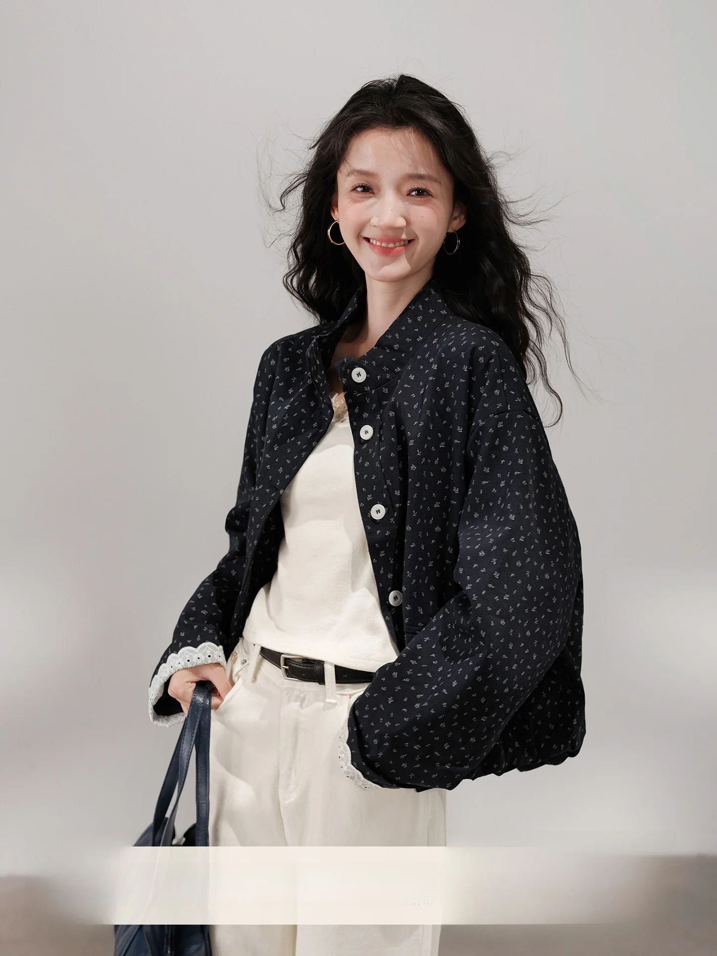 

Повседневное пальто Sle ort, женское весенне-осенне-зимнее пальто с цветочным принтом на пуговицах, свободное теплое женское пальто