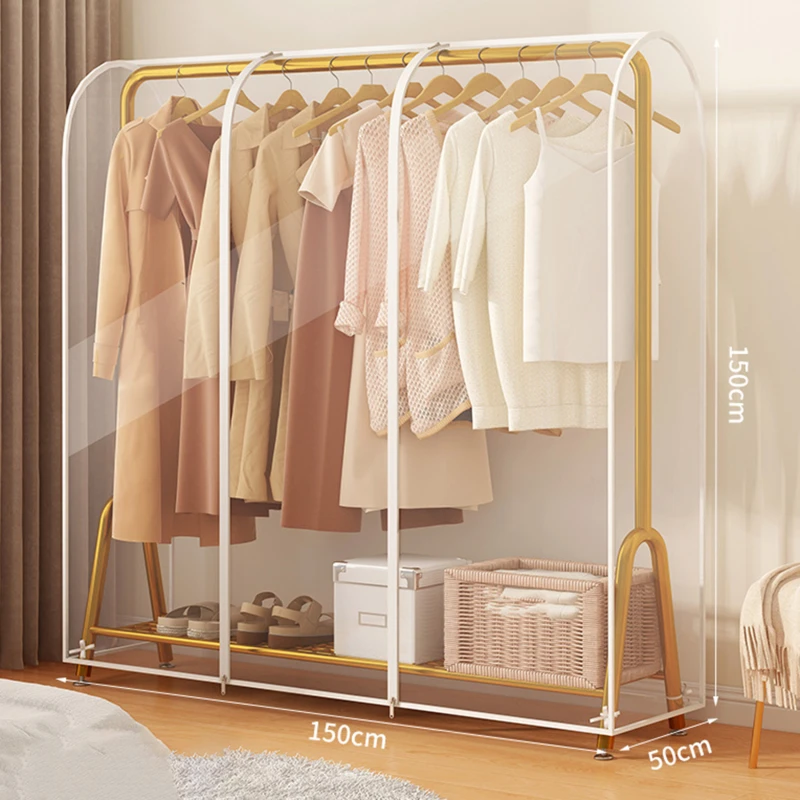 PEVA Clothes Dust Cover Fabric Case Suit Cover For Home Hanging-type Coat Storage Bag Wardrobe Hanger Transparent Organizer