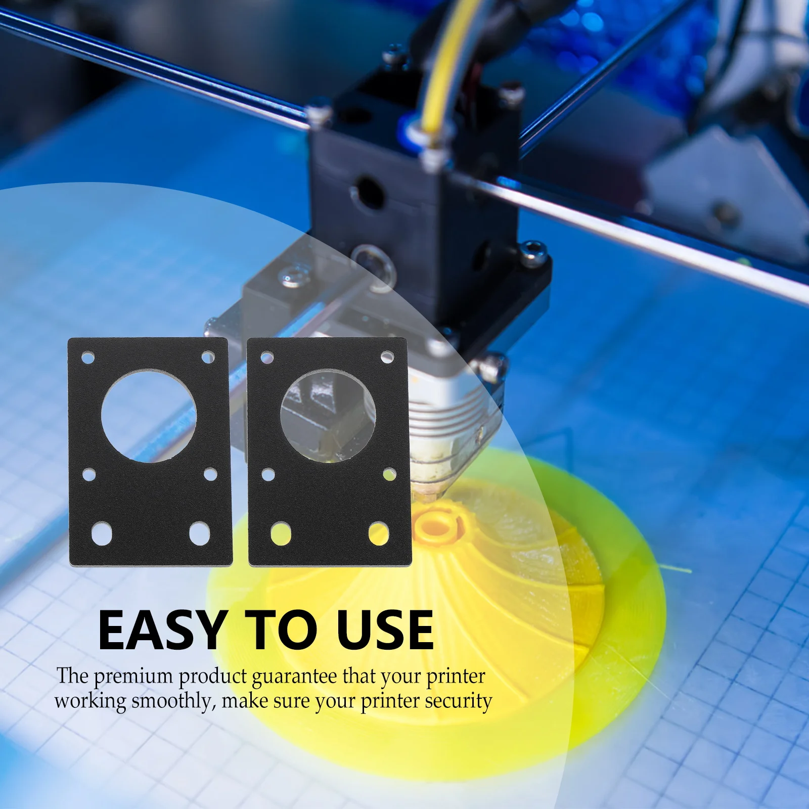 

2 Pcs 3d Printer Accessories Parts Stepper Motor Bracket Mount Black Supplies Plate