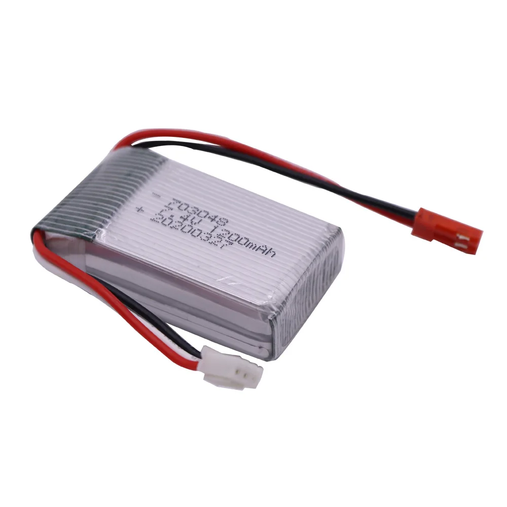 Batteria Lipo 7.4v 1200mAh 25C 703048 per MJXRC X600 RC Drone pezzi di ricambio 2S 7.4 V batteria agli ioni di litio con spina JST/SM/T/EL-2P/Tamiya