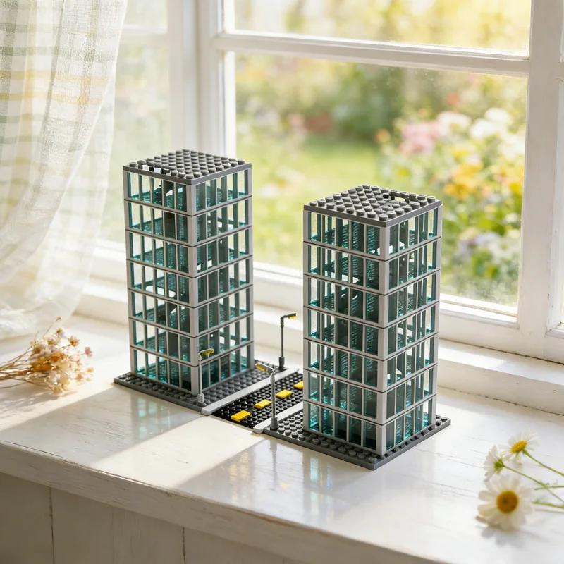 

808 деталей, модульный конструктор MOC, модель городской улицы, архитектурные строительные блоки, рождественские подарки, креативные игрушки, развивающий конструктор