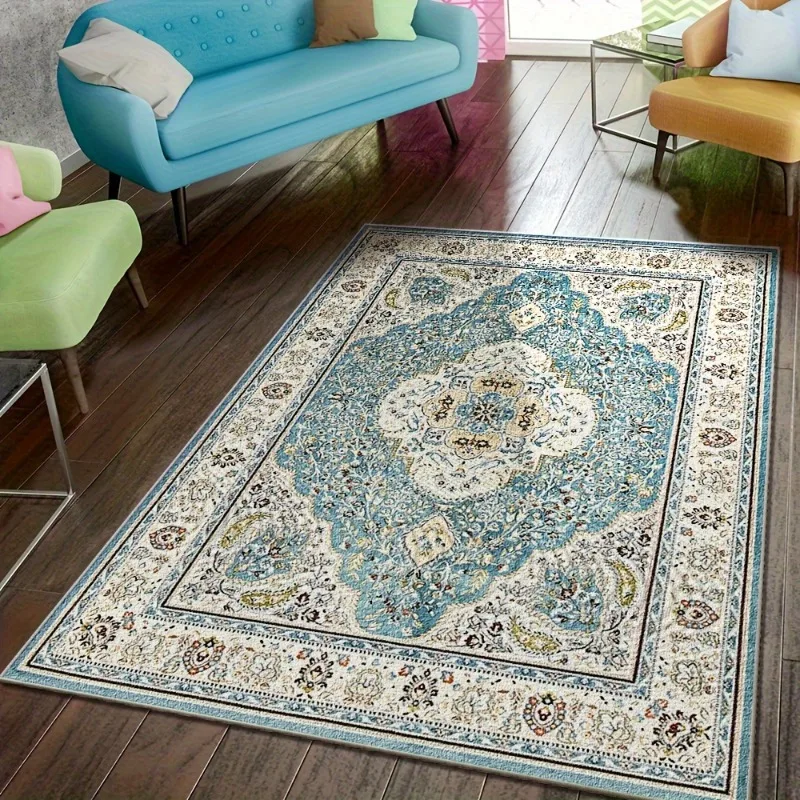 

Bohemian Vintage Living Room Bedroom Rug, Soft Floor Carpet, for Living Room, Bedroom and Dining Room, Washable Bedroom Rug