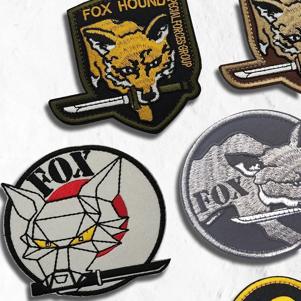 FOX Hound Embroidery Patch Hook and Loop Applique for Clothes Tactical Morale Armband Jacket Jean Badges Backpack Hat Decoration