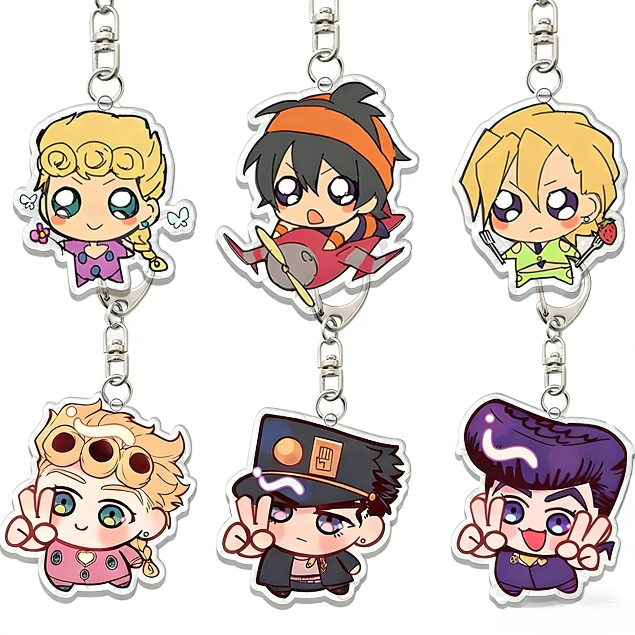 Llavero de acrílico de JoJo's Bizarre Adventure, versión Q, decoración para colgar en la bolsa, accesorios, regalo de cumpleaños de anime y dibujos animados para estudiantes
