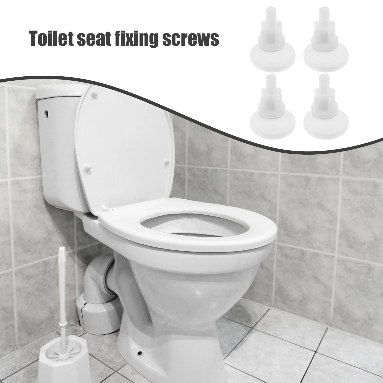 

4Pcs Toilet Lid Screws Replacement Kit Durable ABS Mounting Bolts for Stable Attachment Toilet Lid Screws Screw for Seat Covers