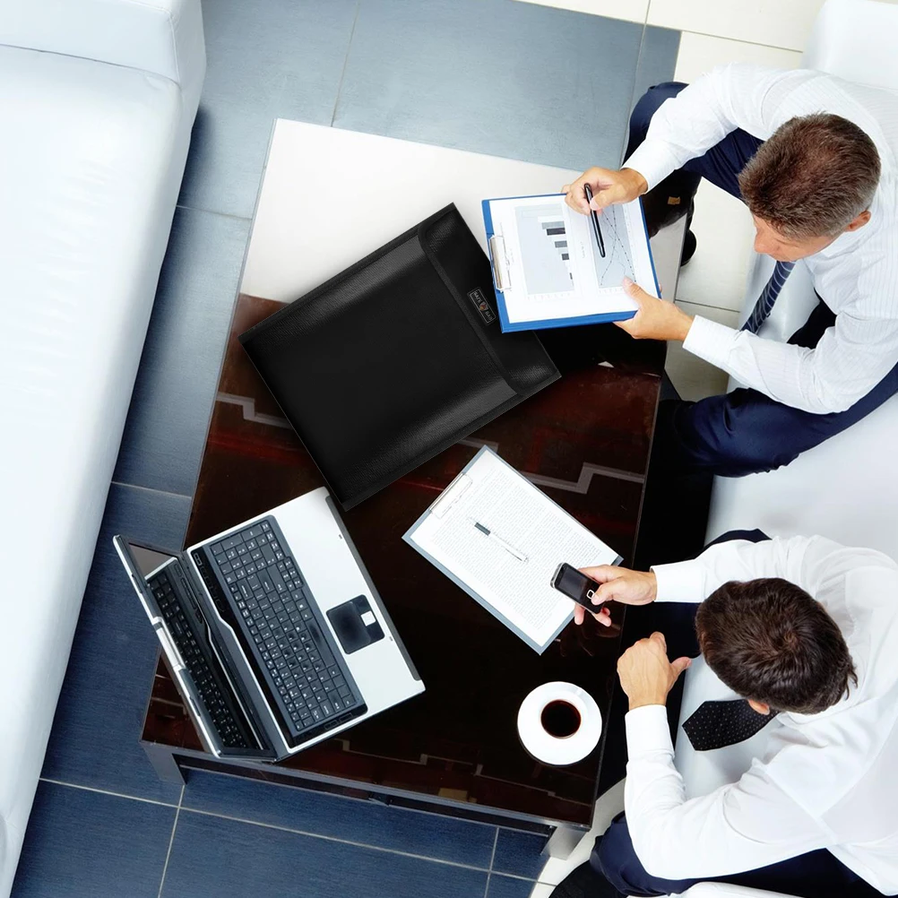 

Fireproof File Bag Waterproof Document Pouch 1000° High Temperature Resistant Security Organizer For Office File Storage Folder