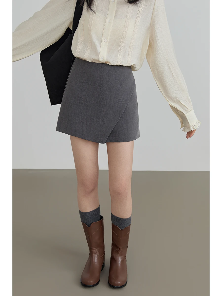 

ay High Waist Suit ort Skirt Women's Spring Summer Leg Lengthening Anti-Light A-Line Skirt Design Sensation