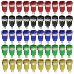 40PCS Insulated Safety 32A 4mm Banana Socket Terminal 5 Colors Female Jack Panel Mount Socket Binding Post Wire Connector