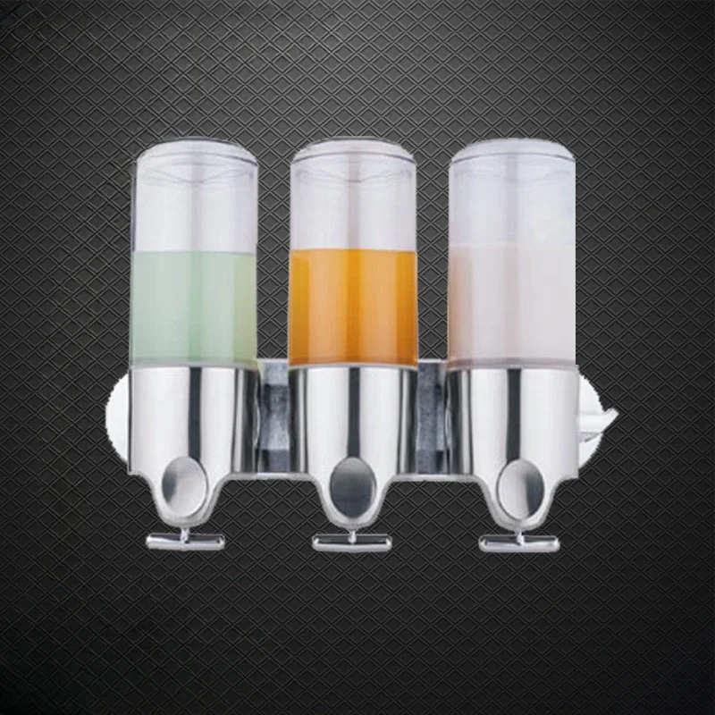 Soap dispenser, pull rod, three end hand sanitizer box, bathroom shower gel bottle, non punching detergent bottle, large