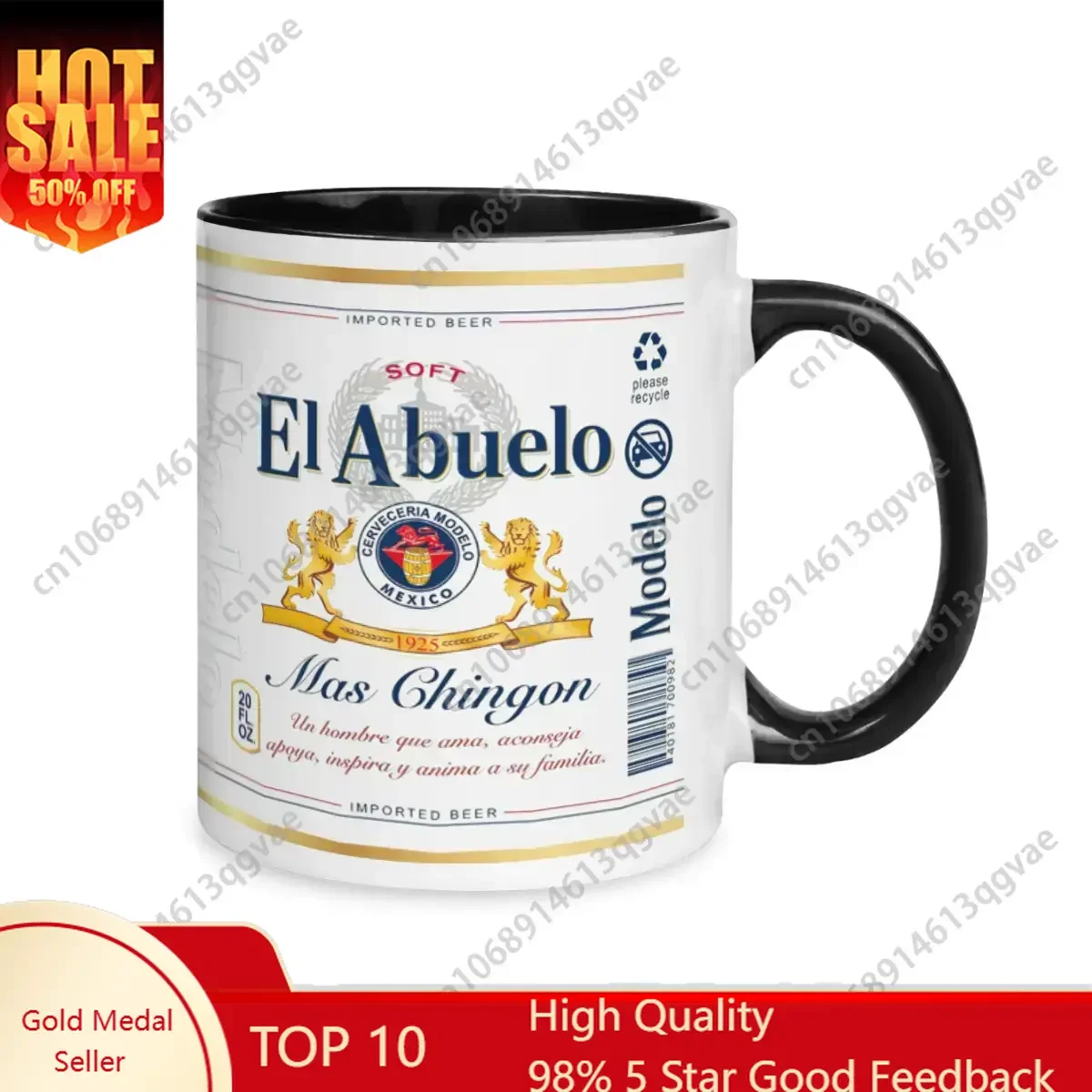 

El Abuelo Mas Chingon Coffee Mug Funny Gift Cool Grandfather Cup Funny Drinking Cups Drinkware Colorfulv Mugs