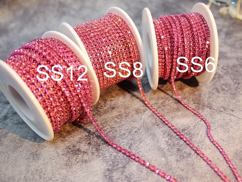 Bonbonrosa Strassbesatzrolle für Kleidung, Haare, dekorative Besätze, Nähte, Tassenkette, Streifen, Nähzubehör, Bastelkristall – Detail 11