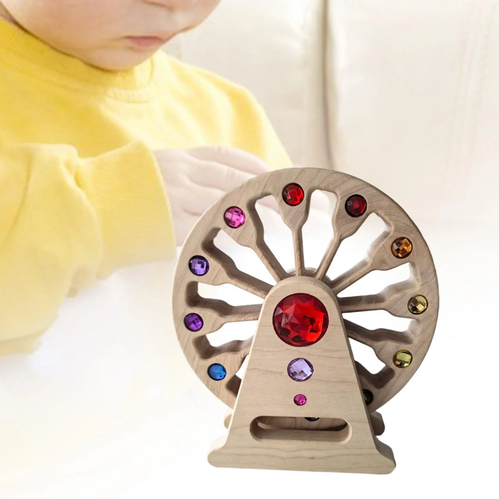 Wooden Ferris Wheel Toy Color Recognition Motor Skills Early Development Ornament for Study Living Room Birthday Bedroom Party