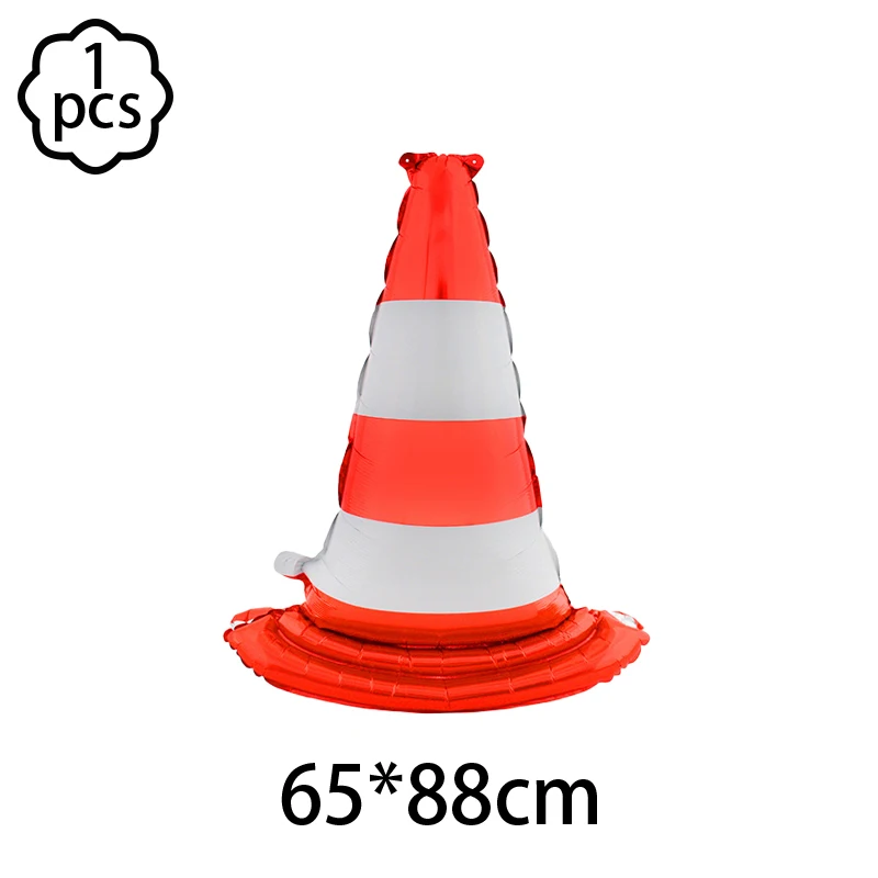 1pcs Engineering Vehicle Themed Traffic Cone Balloons for Boys Architecture Themed Birthday Party Decorations Roadblock Balloons