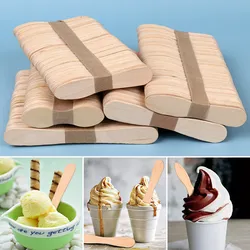 50/100 Pcs Wood Ice Cream Sticks Homemade DIY Popsicle Sticks Natural Wooden Popsicle Wooden Craft Stick Popsicle Accessories