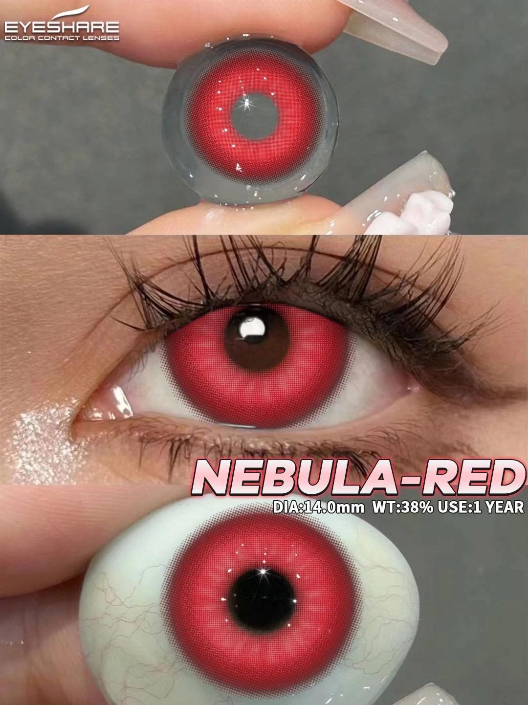 EYESHARE Halloween Colored Contact Lenses for Cosplay Colorful Lenses Blue Anime Red Contact Purple Lenses Yearly Makeup Lenses