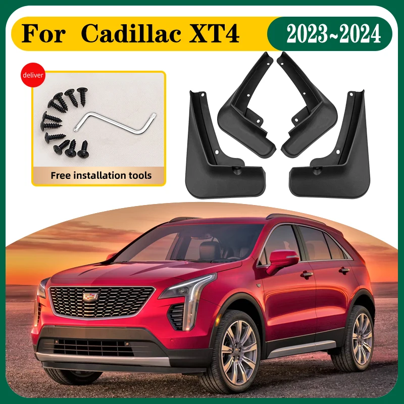 

Car Mud Flaps For Cadillac XT4 Accessories 2023 2024 Auto Anti-splash Mudguards Splash Guards Front Rear Fenders Car Accessories